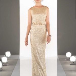 Sorella Vita gold sequin keyhole back dress